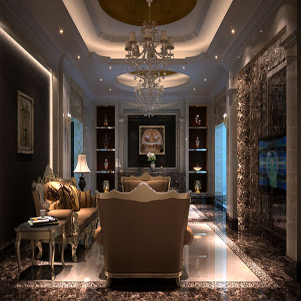 PP视讯大理石瓷砖：深啡网KYP8015地面铺贴成效