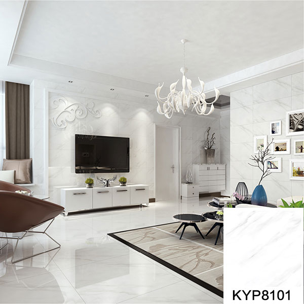 02PP视讯大理石瓷砖：爵士白KYP8101铺贴成效图