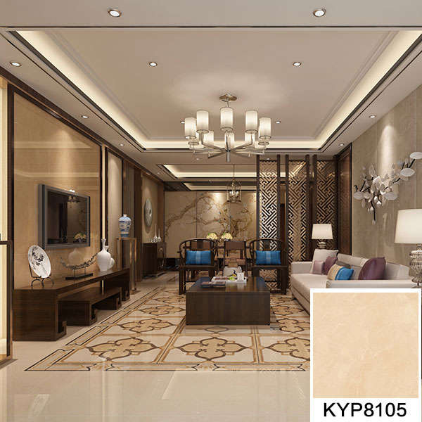 02 PP视讯大理石瓷砖：世纪米黄 KYP8105地面铺贴成效图