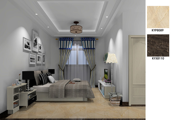 PP视讯瓷砖利用成效：佛山季园和府115方现代风格户型装建成效鉴赏