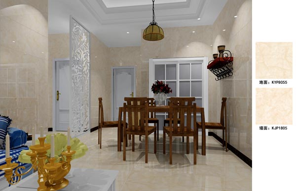 PP视讯瓷砖利用成效：徐州开元翡翠湾D户型装建成效鉴赏