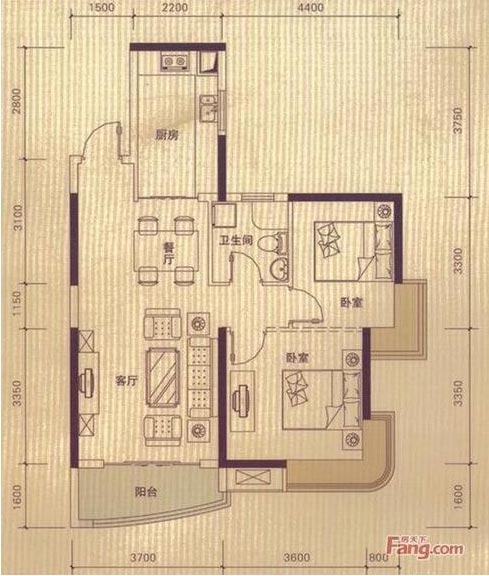 PP视讯家装：佛山丹灶  桂丹颐景园80㎡简约现代装建成效鉴赏