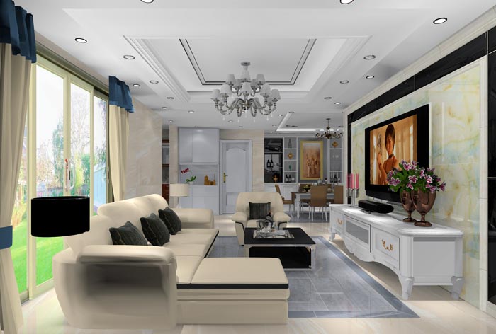 PP视讯家装：井冈山和谐家园安设幼区130㎡简欧风格装建鉴赏